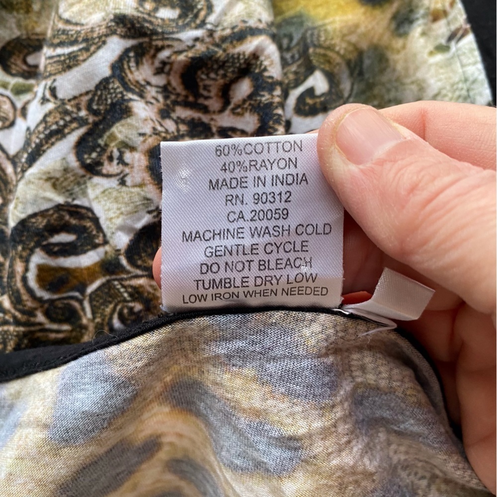 Parsley & Sage 3X Leopard Paisley Patchwork Tunic Top Stretch Boho Artsy Office - Picture 10 of 15
